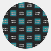 Sticker Rond Logo simple à répétition 2 | Blanc (Devant)