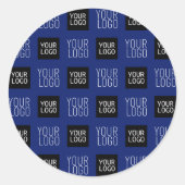 Sticker Rond Logo simple à répétition 2 | bleu marine (Devant)