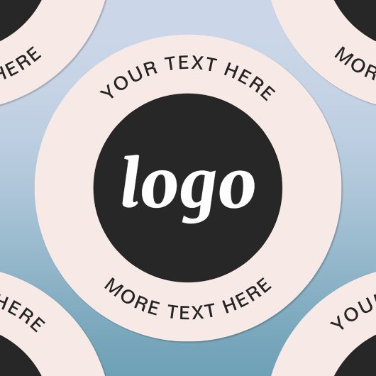 Sticker Rond Logo Simple Avec Entreprise Rose Vierge