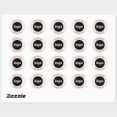 Sticker Rond Logo Simple Avec Entreprise Rose Vierge (Feuille)