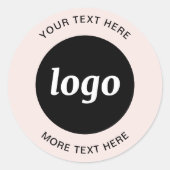 Sticker Rond Logo Simple Avec Entreprise Rose Vierge (Devant)
