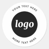 Sticker Rond Logo Simple Avec Entreprise Texte (Devant)