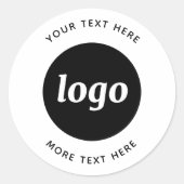 Sticker Rond Logo Simple Avec Texte Commercial (Devant)