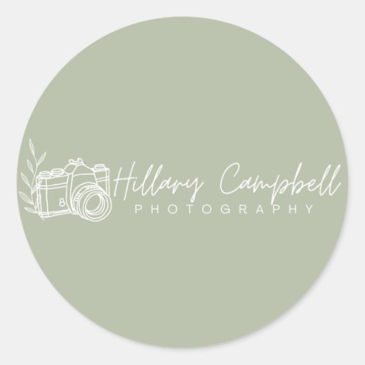 Sticker Rond Logo simple de petite entreprise de couleur vert s (Devant)