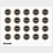Sticker Rond Logo simple Merci d'entreprise Effet papier Brown (Feuille)