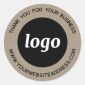 Sticker Rond Logo simple Merci d'entreprise Effet papier Brown (Devant)