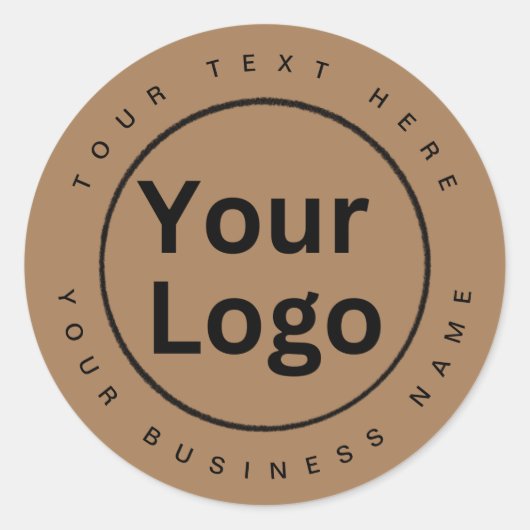 Sticker Rond Logo simple pour entreprise brun (Devant)
