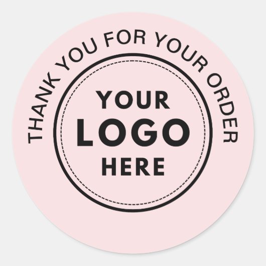 Sticker Rond Logo simple rose Merci d'entreprise (Devant)