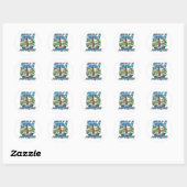 Sticker Rond Logo ski pour voyage d'aventure (Feuille)
