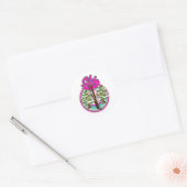 Sticker Rond logo ski rose vintage (Enveloppe)