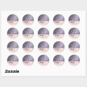 Sticker Rond Logo Sparkle glittery merci (Feuille)