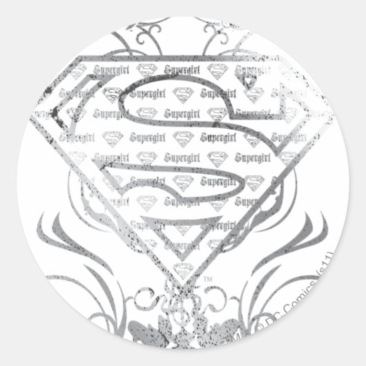 Sticker Rond Logo super fille Fancy Silver (Devant)