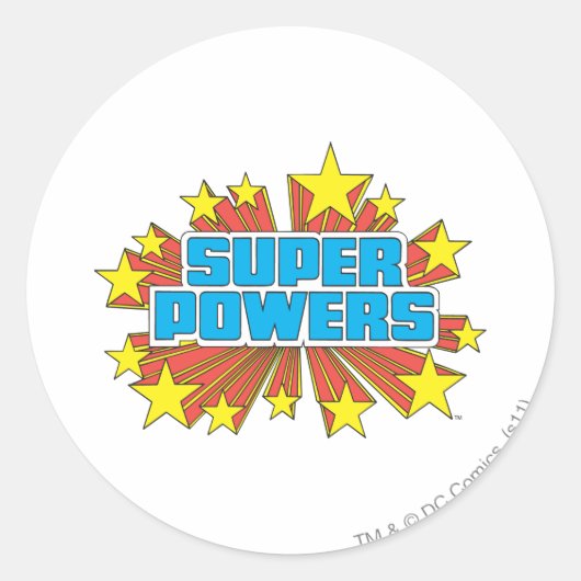 Sticker Rond Logo Super Powers™ bleu (Devant)