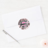 Sticker Rond Logo Supergirl avec Rose (Enveloppe)