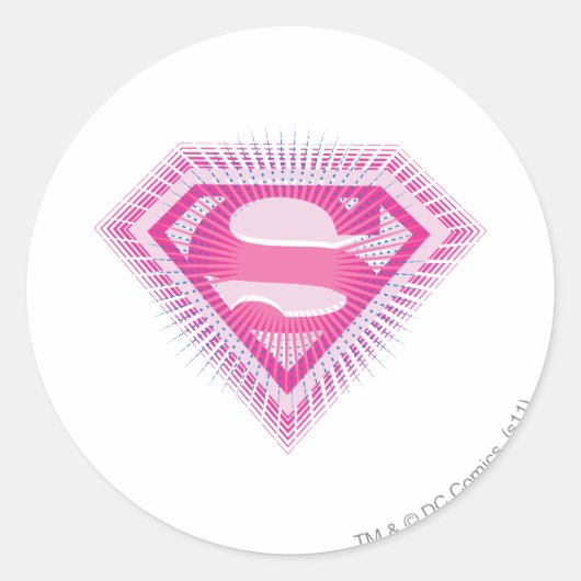 Sticker Rond Logo Supergirl rose (Devant)