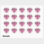 Sticker Rond Logo Supergirl rose avec flammes (Feuille)