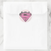 Sticker Rond Logo Supergirl rose avec flammes (Sac)