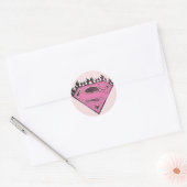 Sticker Rond Logo Supergirl rose avec flammes (Enveloppe)