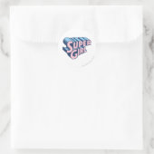 Sticker Rond Logo Supergirl rose et bleu (Sac)