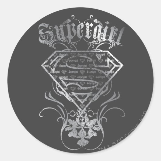 Sticker Rond Logo Supergirl Silver (Devant)