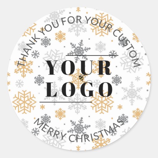 Sticker Rond Logo sur mesure pour petits Mercis de Noël (Devant)