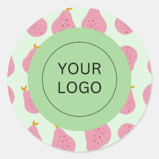 Sticker Rond Logo sur mesure pour une poire féminine mignonne