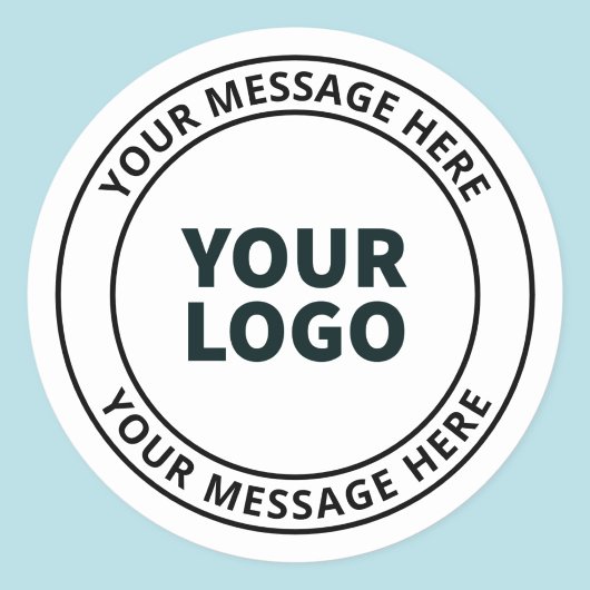 Sticker Rond Logo téléchargé + Texte circulaire modifiable