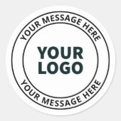 Sticker Rond Logo téléchargé + Texte circulaire modifiable (Devant)