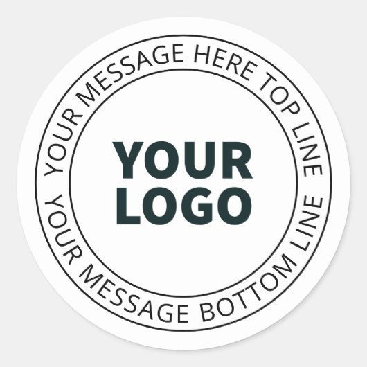 Sticker Rond Logo téléchargé + Texte circulaire modifiable (Devant)
