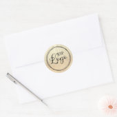 Sticker Rond Logo Texture Glam Or Champagne (Enveloppe)