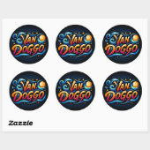 Sticker Rond Logo Van Doggo (Feuille)