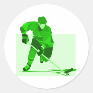 Sticker Rond Logo vert d'hockey