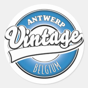Sticker Rond Logo vintage d'Anvers Belgique