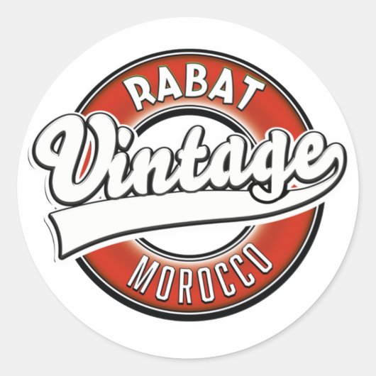 Sticker Rond Logo vintage de Rabat maroc (Devant)