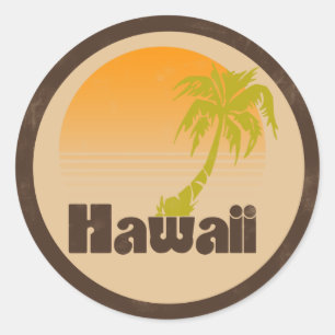 Sticker Rond Logo vintage Hawaii