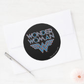 Sticker Rond Logo Wonder Woman bleu et rouge Retro (Enveloppe)