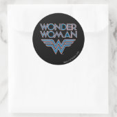 Sticker Rond Logo Wonder Woman bleu et rouge Retro (Sac)