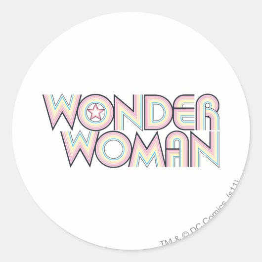 Sticker Rond Logo Wonder Woman Rainbow (Devant)
