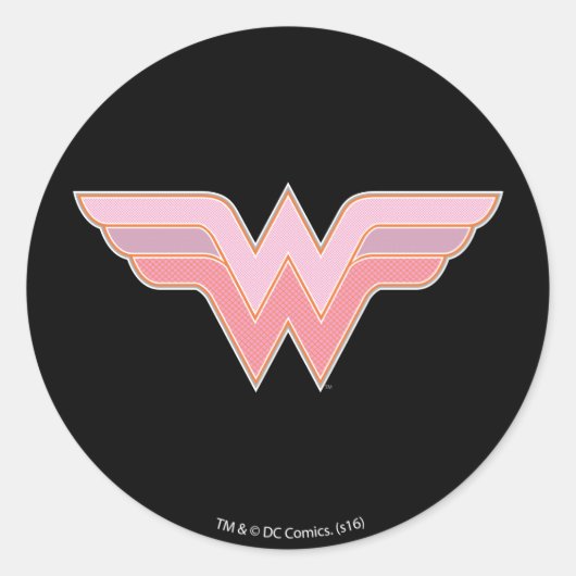 Sticker Rond Logo Wonder Woman Rose and Orange Mesh (Devant)