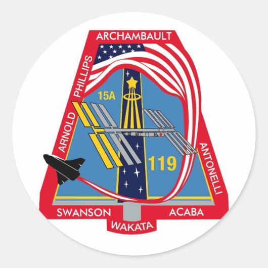 Sticker Rond Logo YOUR_NAME_HERE STS-119 (Devant)