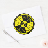Sticker Rond Loi d'Ohm - Noir et Jaune (Enveloppe)