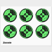 Sticker Rond Loi d'Ohm - Noir et Vert (Feuille)