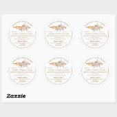 Sticker Rond Loi sur l'alimentation rustique florale boho (Feuille)