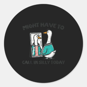 Sticker Rond L'Oie Pourrait Faire Appel À Silly Aujourd'Hui Ani