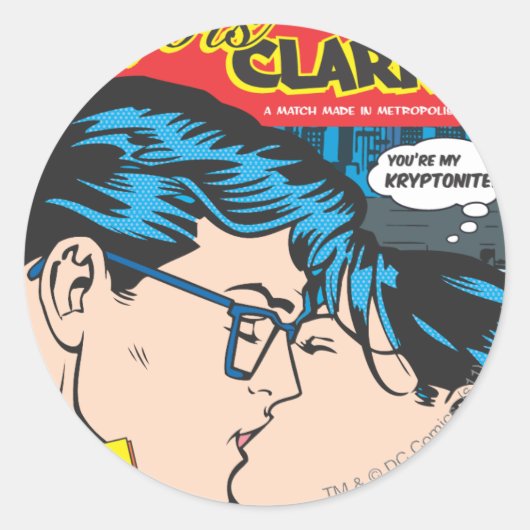 Sticker Rond Lois et Clark Comic (Devant)
