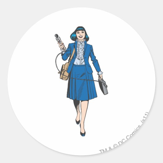 Sticker Rond Lois Lane avec microphone (Devant)