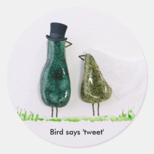 Sticker Rond L'oiseau dit 'tweet'