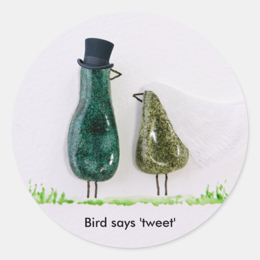 Sticker Rond L'oiseau dit 'tweet' (Devant)