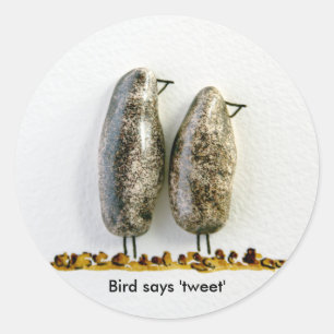 Sticker Rond L'oiseau dit 'tweet' joli couple d'hématite
