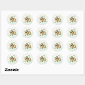 Sticker Rond L'oiseau et le papillon (Feuille)